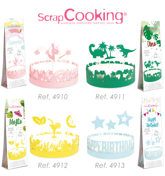 Cake scenery wrapper + cake toppers Dino