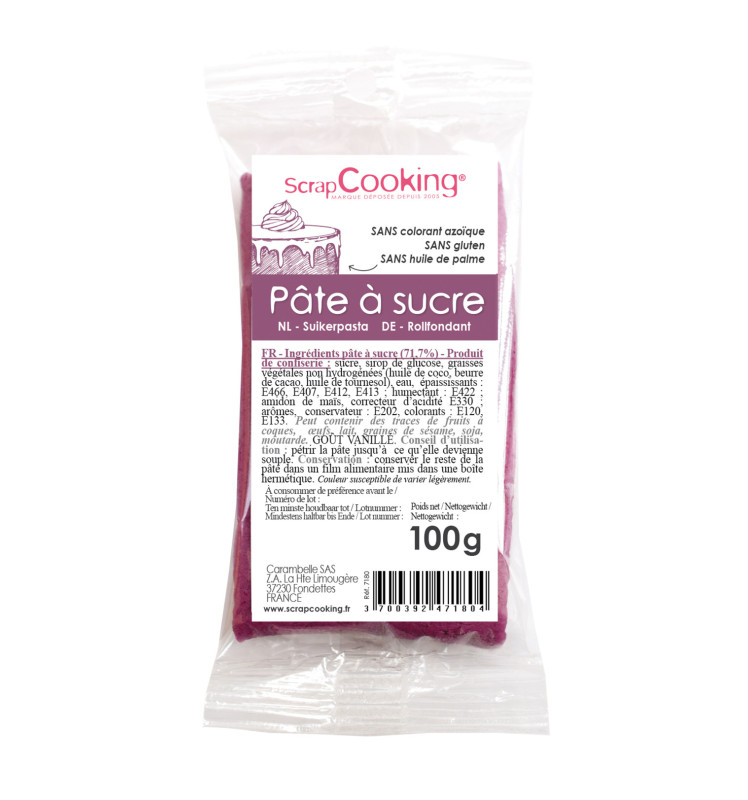 Pâte à sucre violette 100g