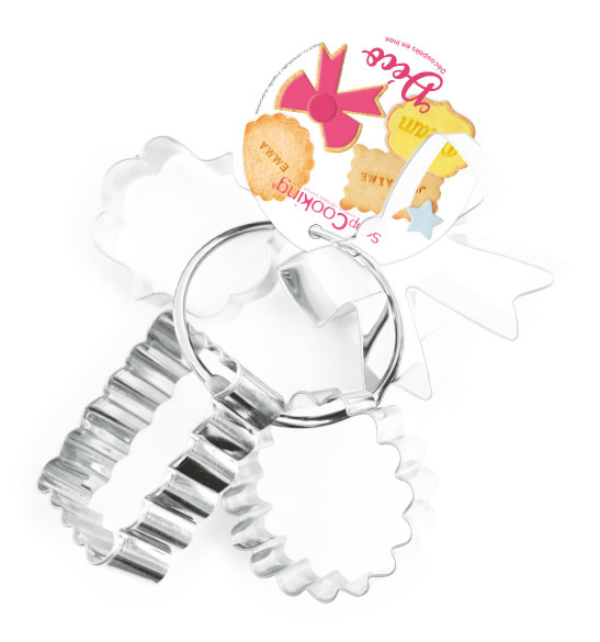 4 Deco cookie cutters on a steel loop 4 Deco cookie cutters on a steel loop