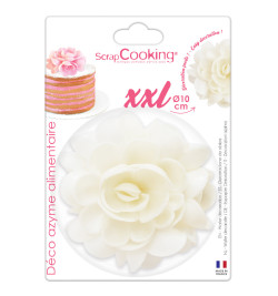 Rose blanche en azyme - fleur décorative en azyme