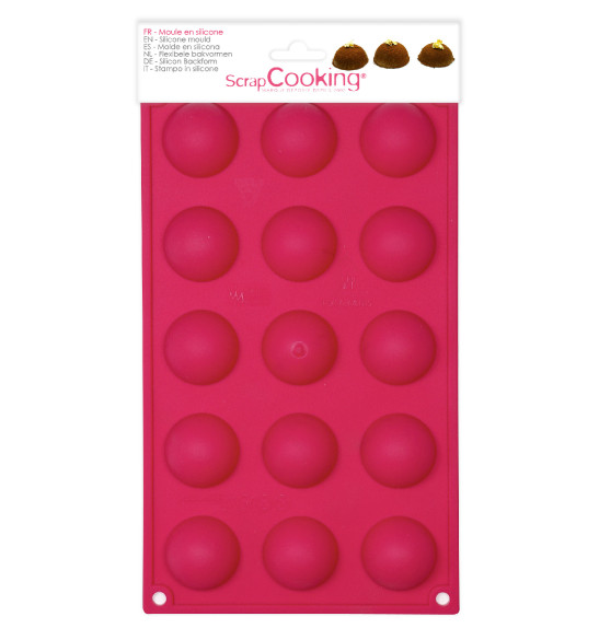 ScrapCooking® silicone mould with 15 hemisphere cavities