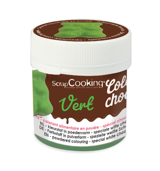 Colorant Alimentaire liposoluble pour chocolat - Vert- Scrapcooking