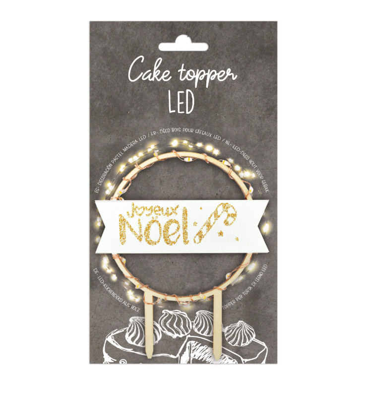 Cake topper led Joyeux Noël réf.4961
