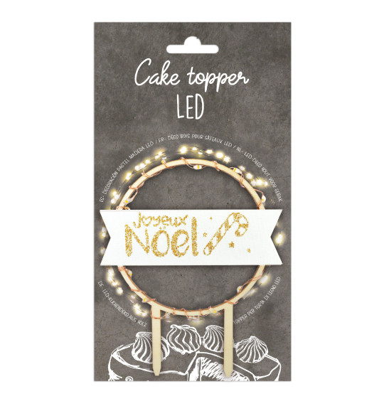 Cake topper led rond Joyeux Noël Cake topper led rond Joyeux Noël