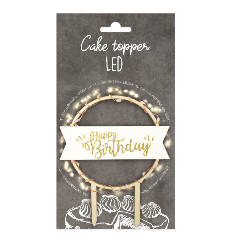 Happy Birthday LED cake topper