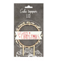 Cake topper led Merry Christmas réf.4963