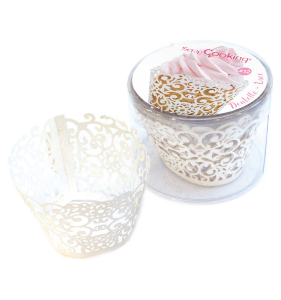 Détail boite contours dentelle pour cupcakes x 12