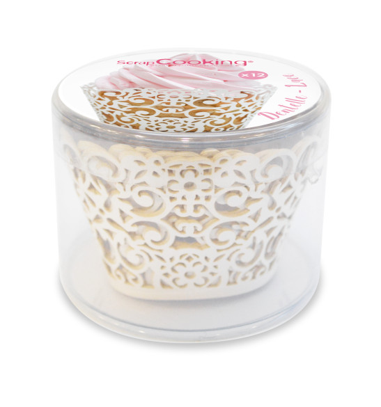 Détail boite contours dentelle pour cupcakes x 12