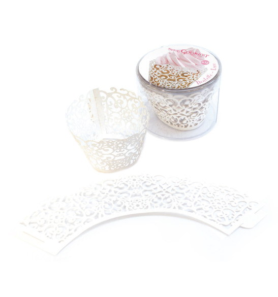 Détail boite contours dentelle pour cupcakes x 12