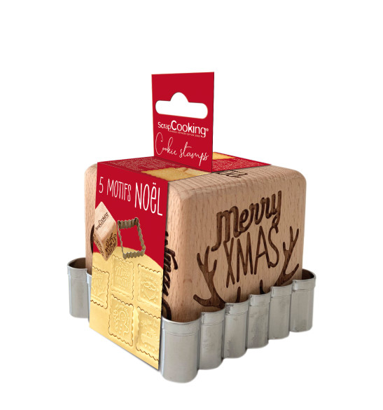 Christmas wood cookie stamp + cookie cutter