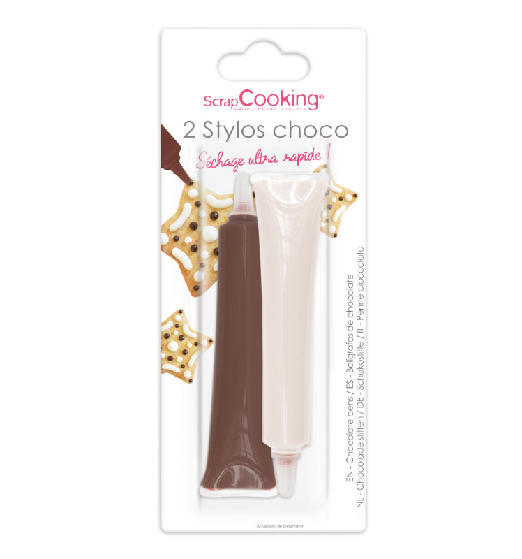 2 Choco pens choco / white choco 2X25g