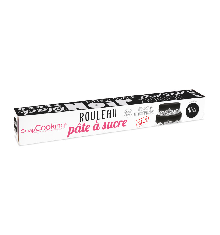 Pâte à sucre noire 250 g + paillettes dorées Scrapcooking 