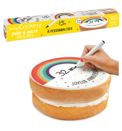 Rainbow sugar paste roll to...