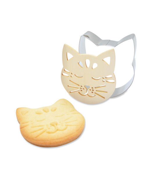 Cookie cutter + wood embosser "Cat"