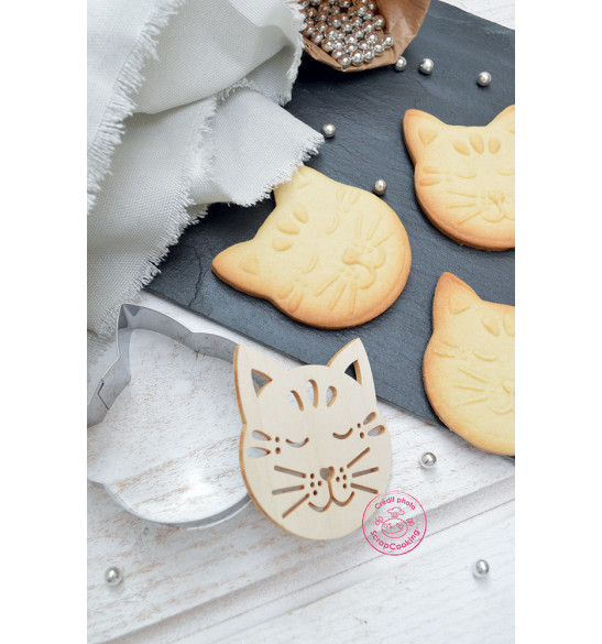 Cookie cutter + wood embosser "Cat"