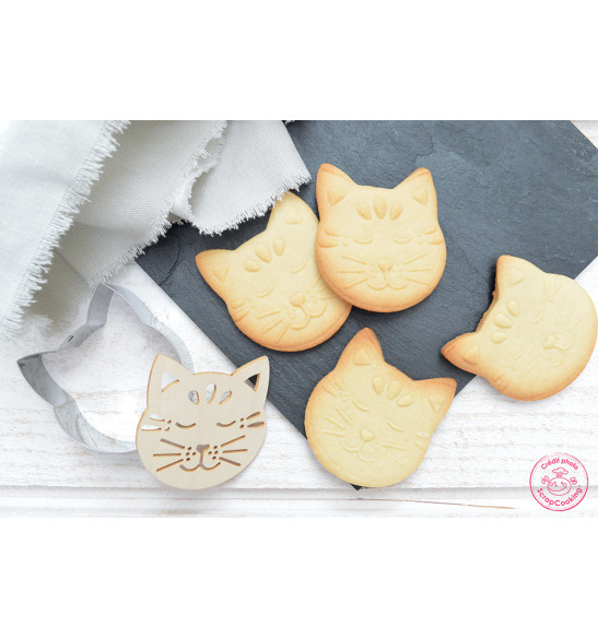 Cookie cutter + wood embosser "Cat"