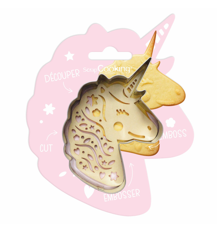 Cookie cutter + wood embosser "Unicorn"