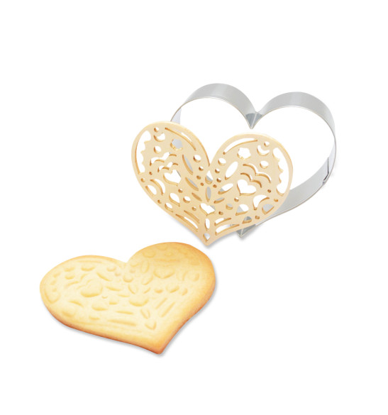 Cookie cutter + wood embosser "Heart"