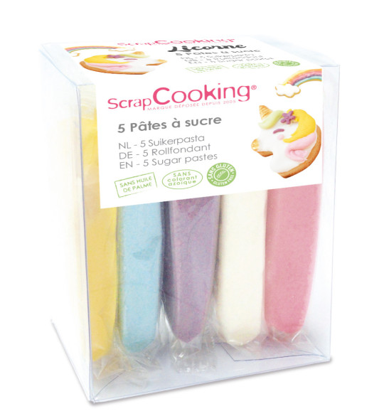 Set of 5 sugarpaste unicorn decorations - ScrapCooking