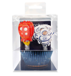 24 cupcake cases + 24 cake toppers space - ScrapCooking®