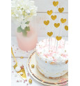 Ambiance 10 cake toppers cœurs dorés 20 cm réf.4986