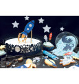 Space-themed sweet scenery decorations