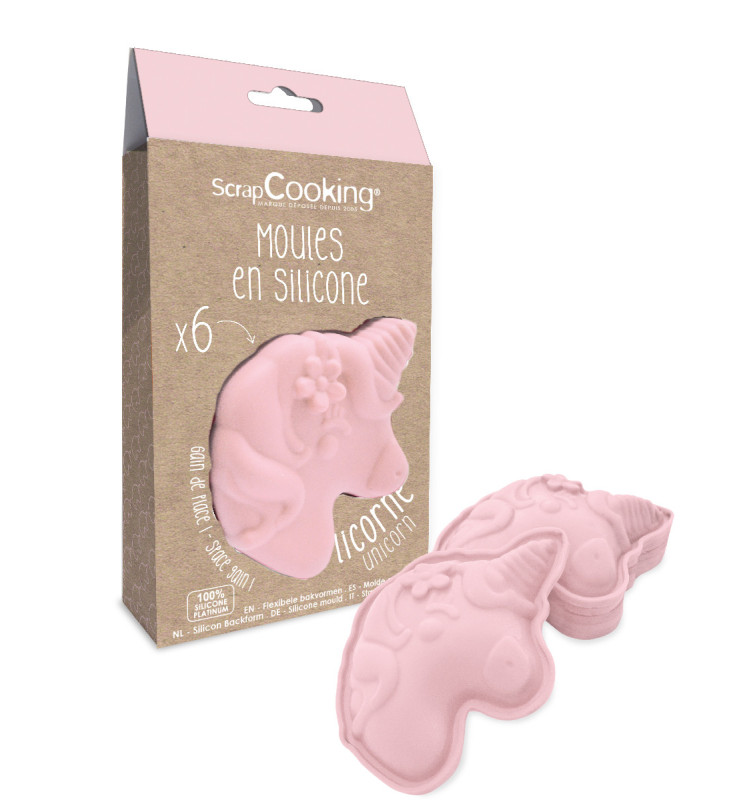 6 moules silicone individuels Licorne