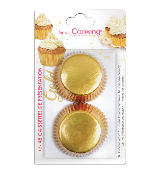 +/- 48 Gold-coloured cupcake cases