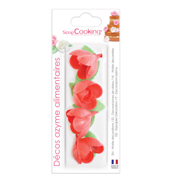 Rose blanche en azyme - fleur décorative en azyme