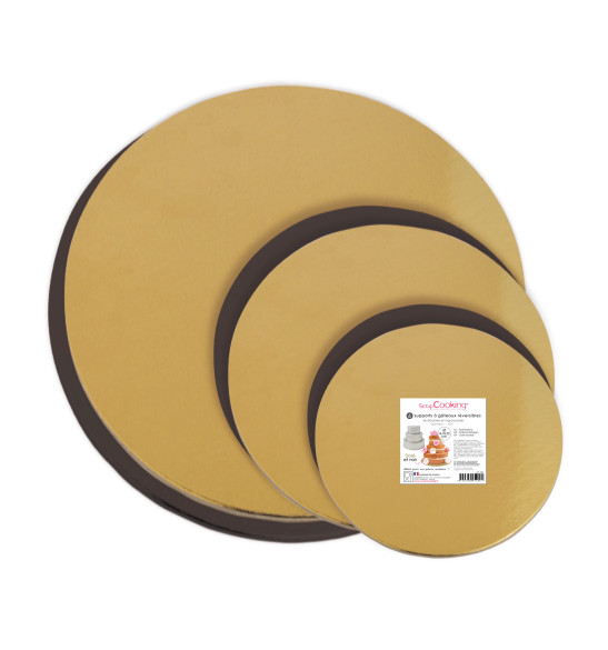 Set of 6 thin cake boards assorted sizes Ø14, 18, 22 cm