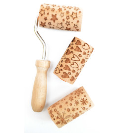 Handle for mini embossing wooden roller