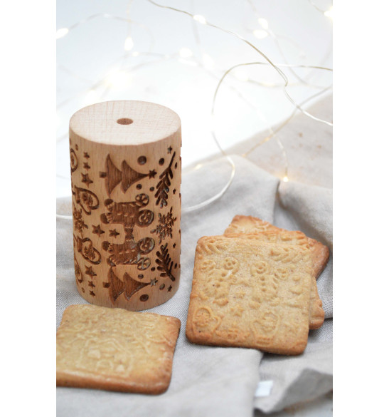 Mini embossing wooden roller Gingerbread man réf.5305