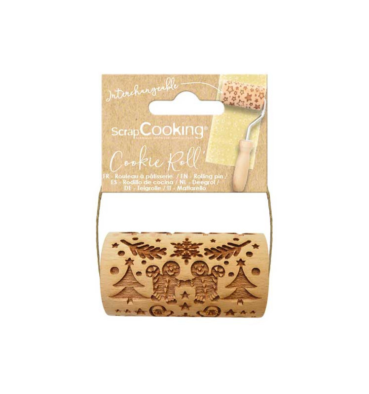 Mini embossing wooden roller Gingerbread man