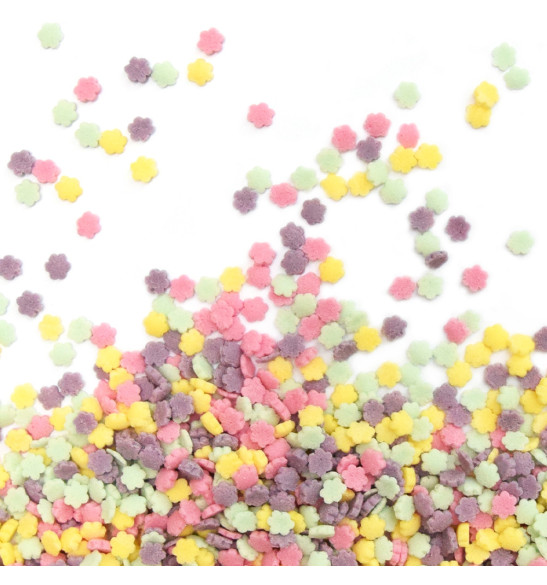 Pot of mini assorted flowers sugar sprinkles 55 g Pot of mini assorted flowers sugar sprinkles 55 g