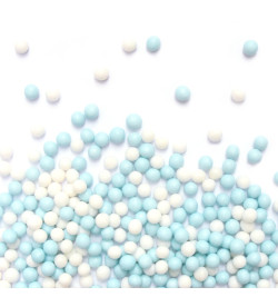 Vrac décors sucrés perles blanc/bleu 7406