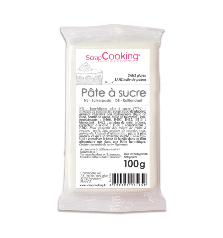 Pâte à sucre Blanche en pain de 1 kg - Palais du chef