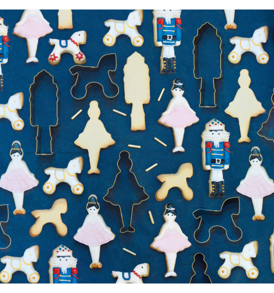 Ambiance 3 emporte-pièces inox dorés Casse-Noisettes ScrapCooking®