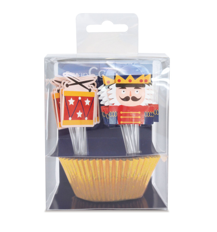 24 caissettes + 24 cake toppers Casse-Noisette