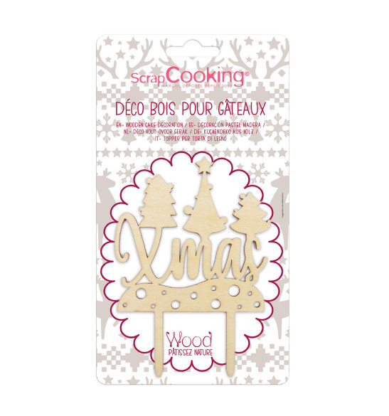 Xmas wood cake topper