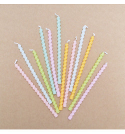 12 bougies longues torsadées réf.0358