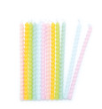 12 long twisted pastel candles 12 cm