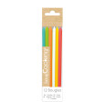 12 multicolored long candles 12 cm