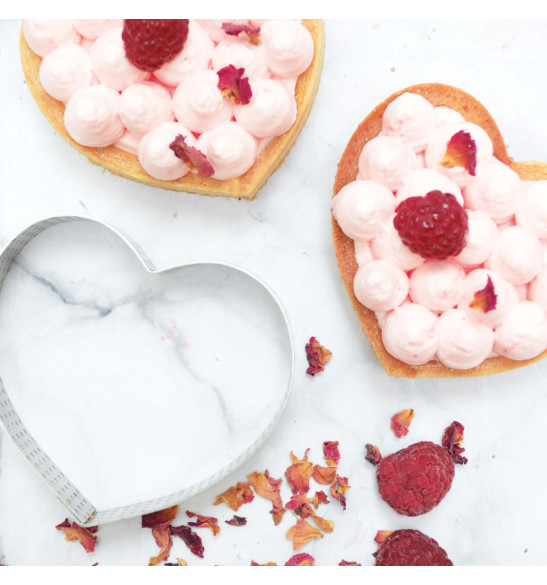Cercle à tarte pâtisserie individuel perforé coeur - ScrapCooking