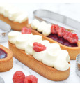 4 individual perforated oval tart rings 15 x 4 cm