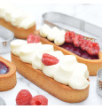 4 individual perforated oval tart rings 15 x 4 cm