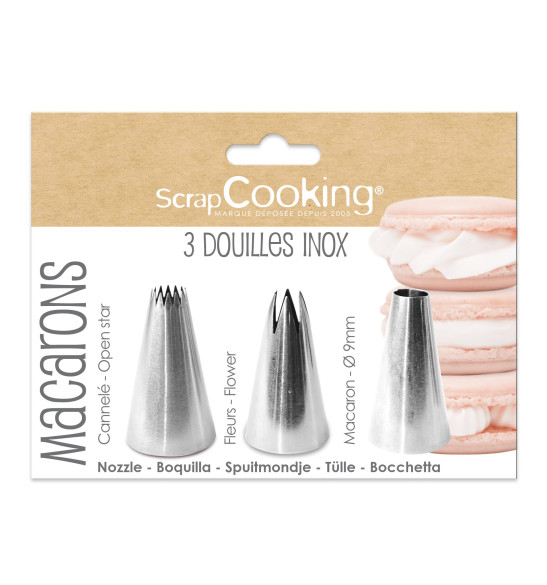 3 stainless steel nozzles - macaroons