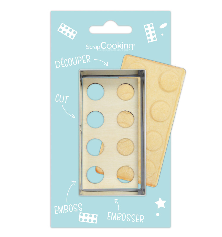 Cookie cutter + wood embosser "brick"