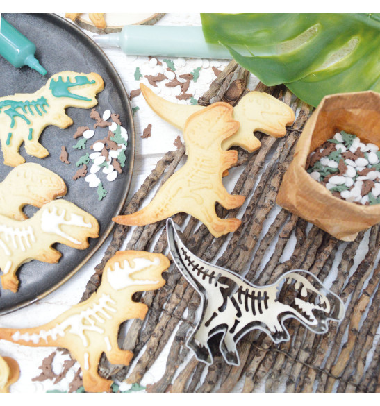 Cookie cutter + wood embosser "dino"