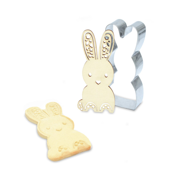 Cookie cutter + wood embosser "rabbit"