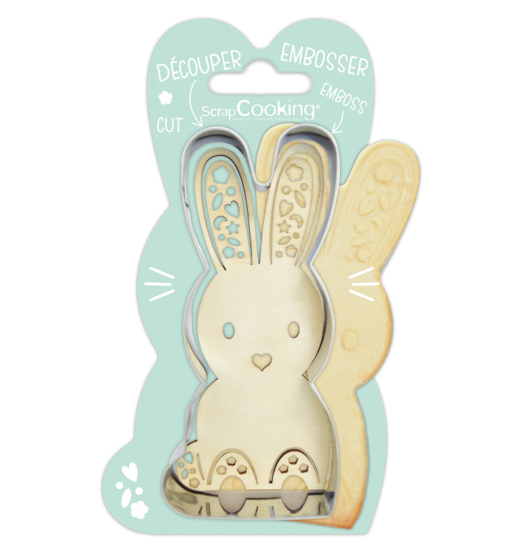 Cookie cutter + wood embosser "rabbit"